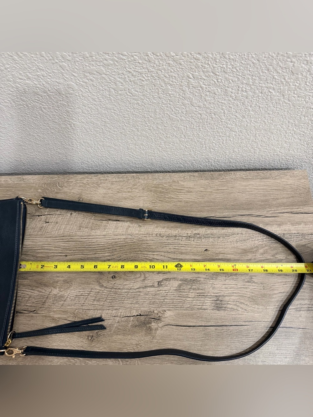 Fossil Black Blue Leather Crossbody Messenger Envelope Sidney Bag Shoulder Purse - Picture 10 of 12
